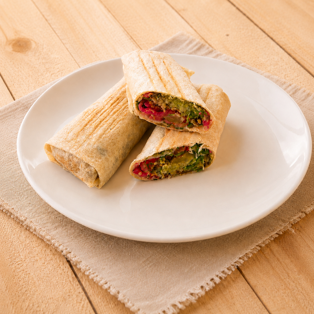 Falafel with Vegetables Saj Wrap