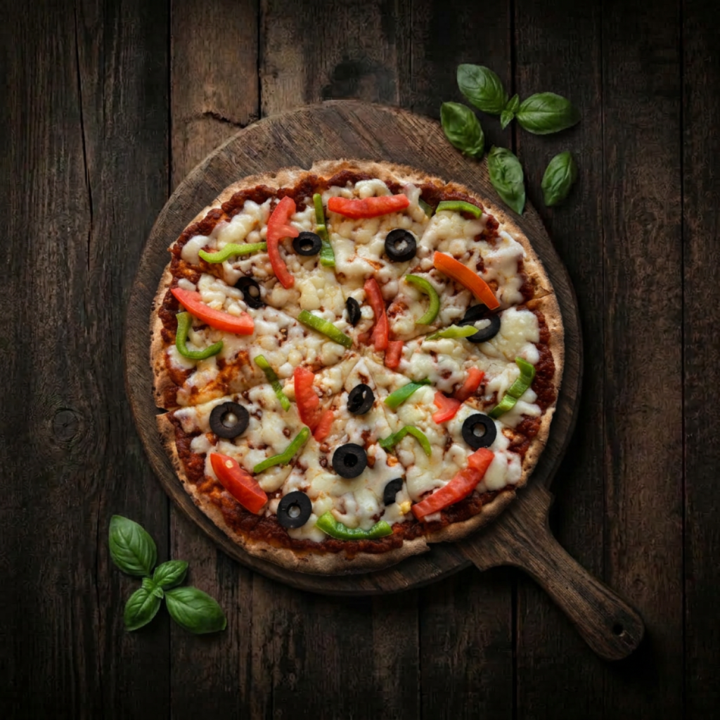 Healthy veggie pizza